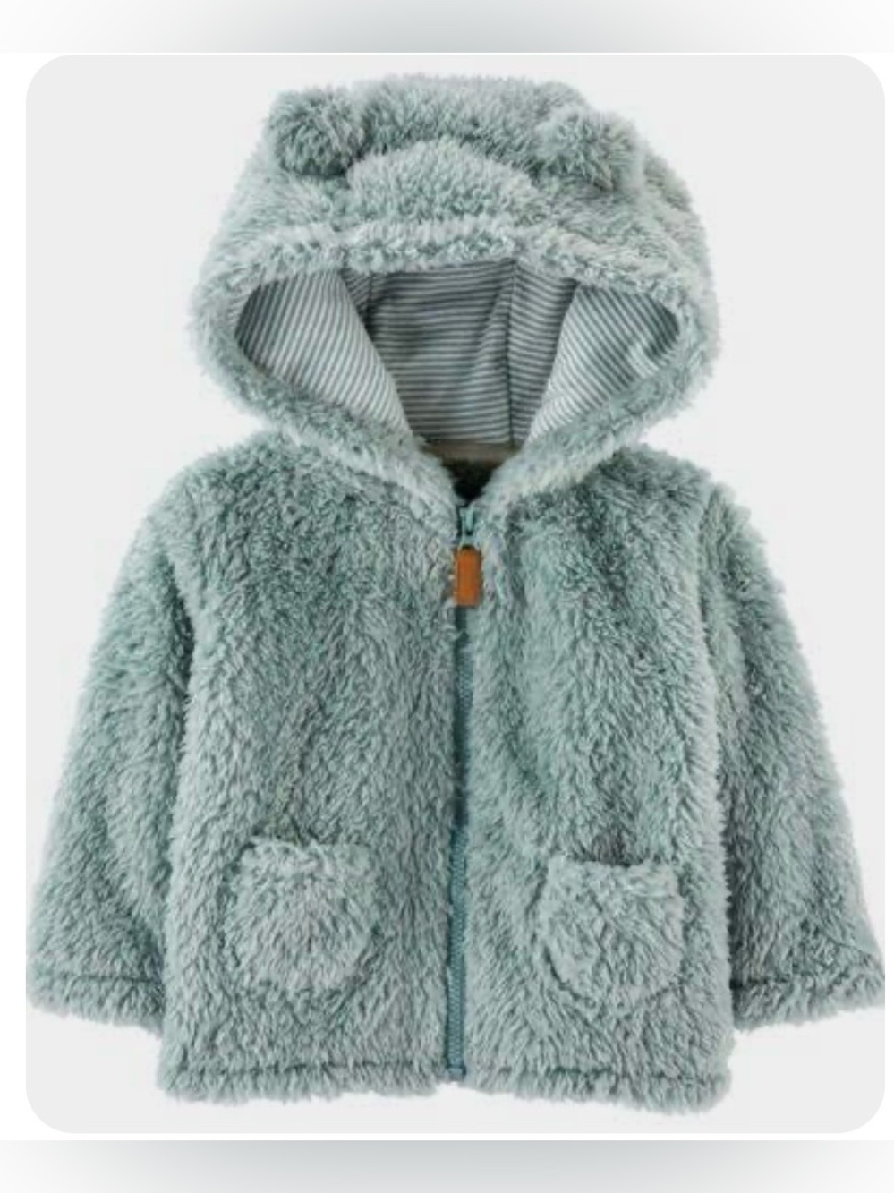 Carter’s Faux Sherpa Bear Ears Hooded Jacket for Kids - size 24 month